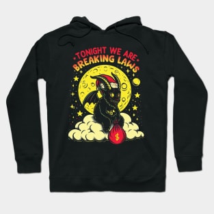 Tonight We re Breaking Laws - Funny Baphomet Christmas Gift Hoodie